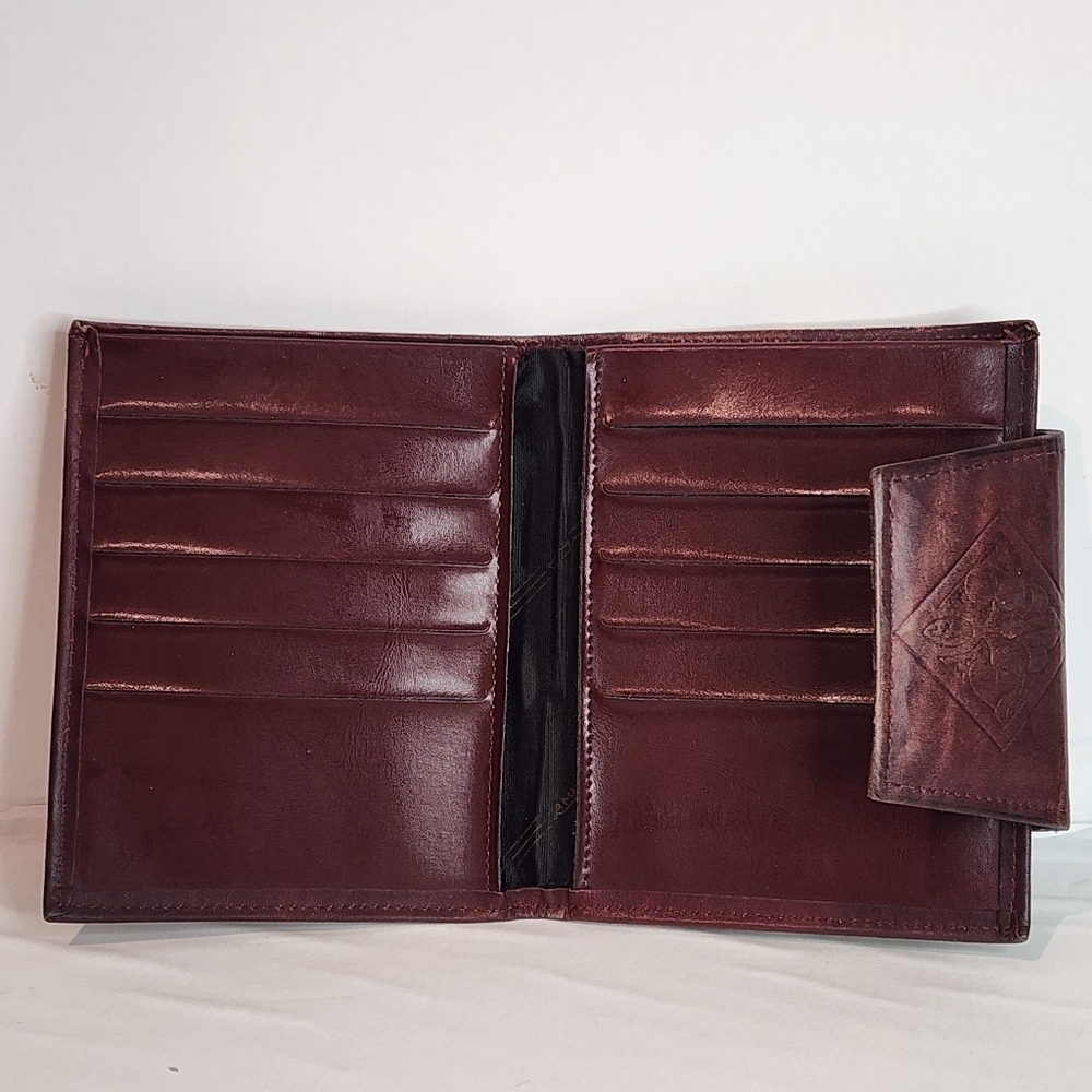 Vintage 1970's Amity Cowhide Woman’s Billfold Wallet Oxblood Red Brown Leather - Picture 6 of 10
